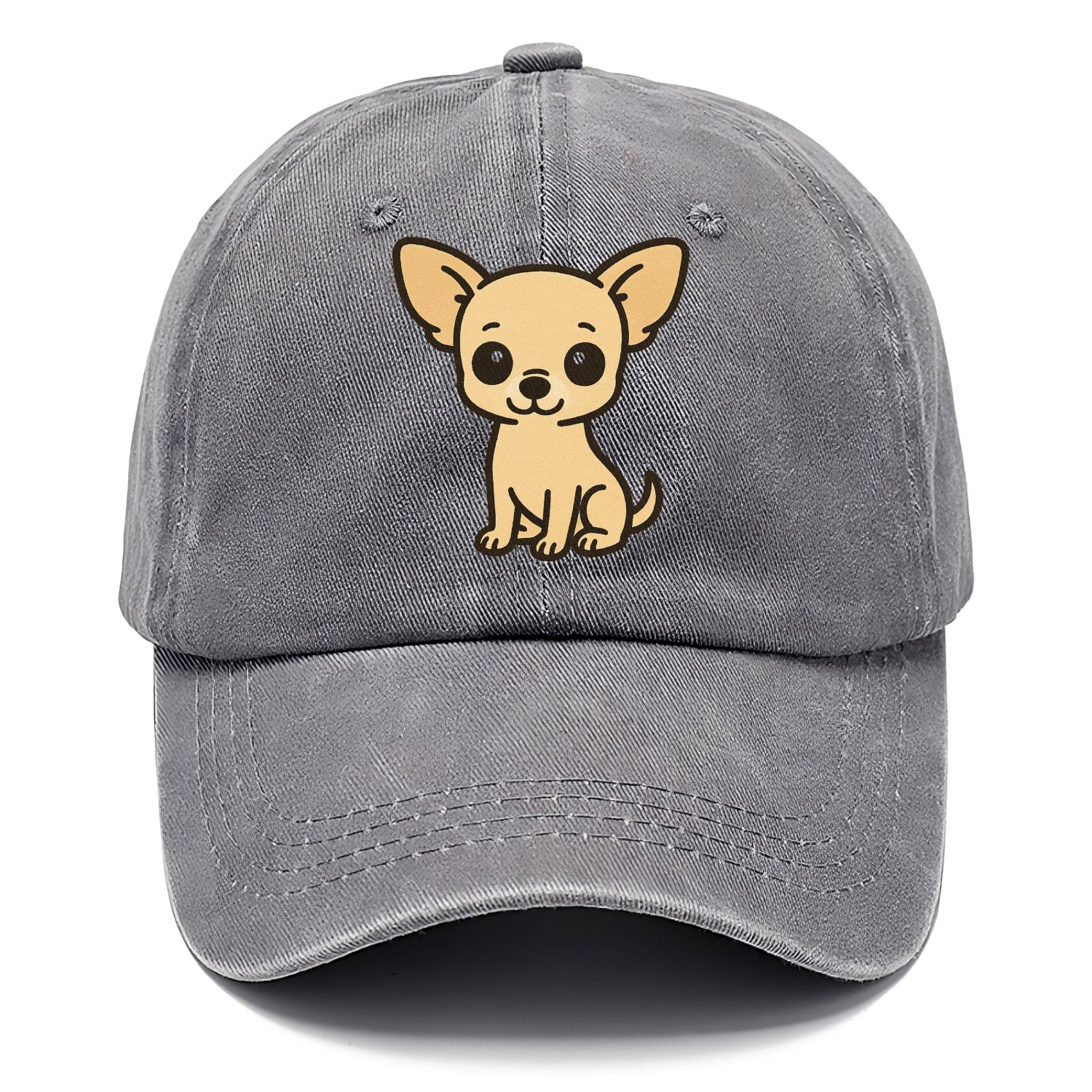 chihuahua cream colored sitting pose portrait design Hat