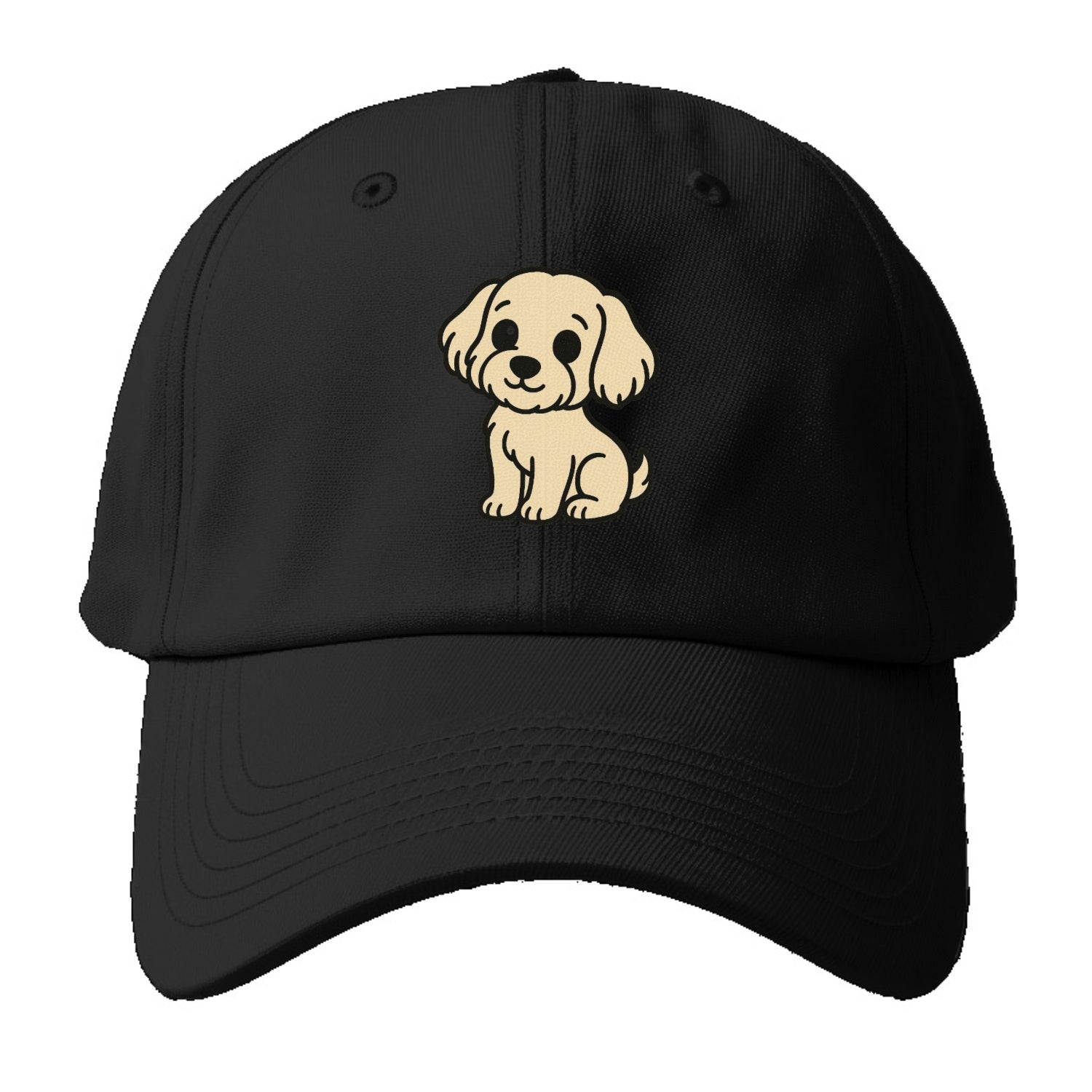 havanese cream colored sitting pose portrait design Hat