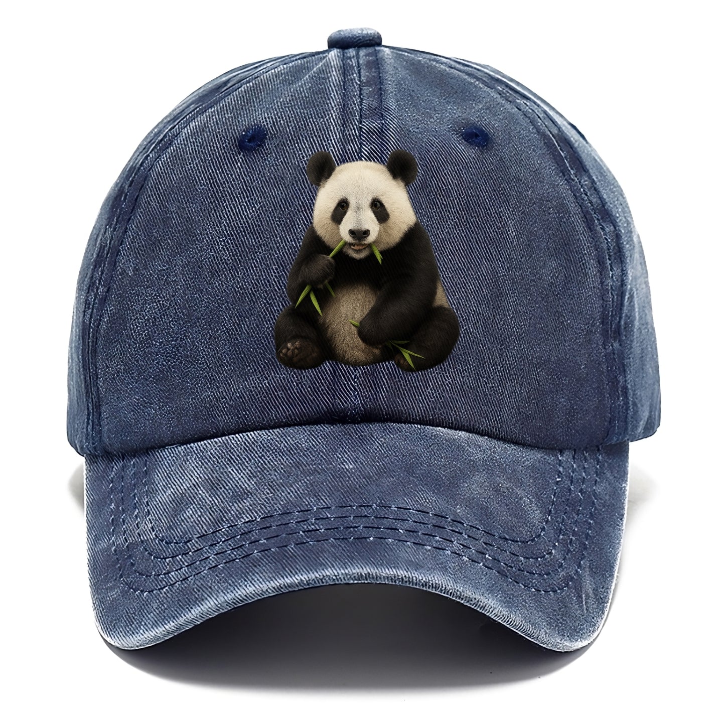 realistic panda eating bamboo hat Hat