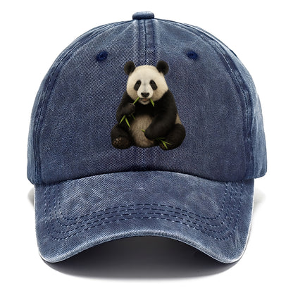 realistic panda eating bamboo hat Hat