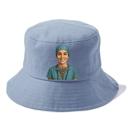smiling doctor with caduceus art Hat