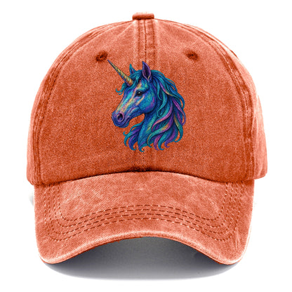 rainbow unicorn head artistic illustration Hat