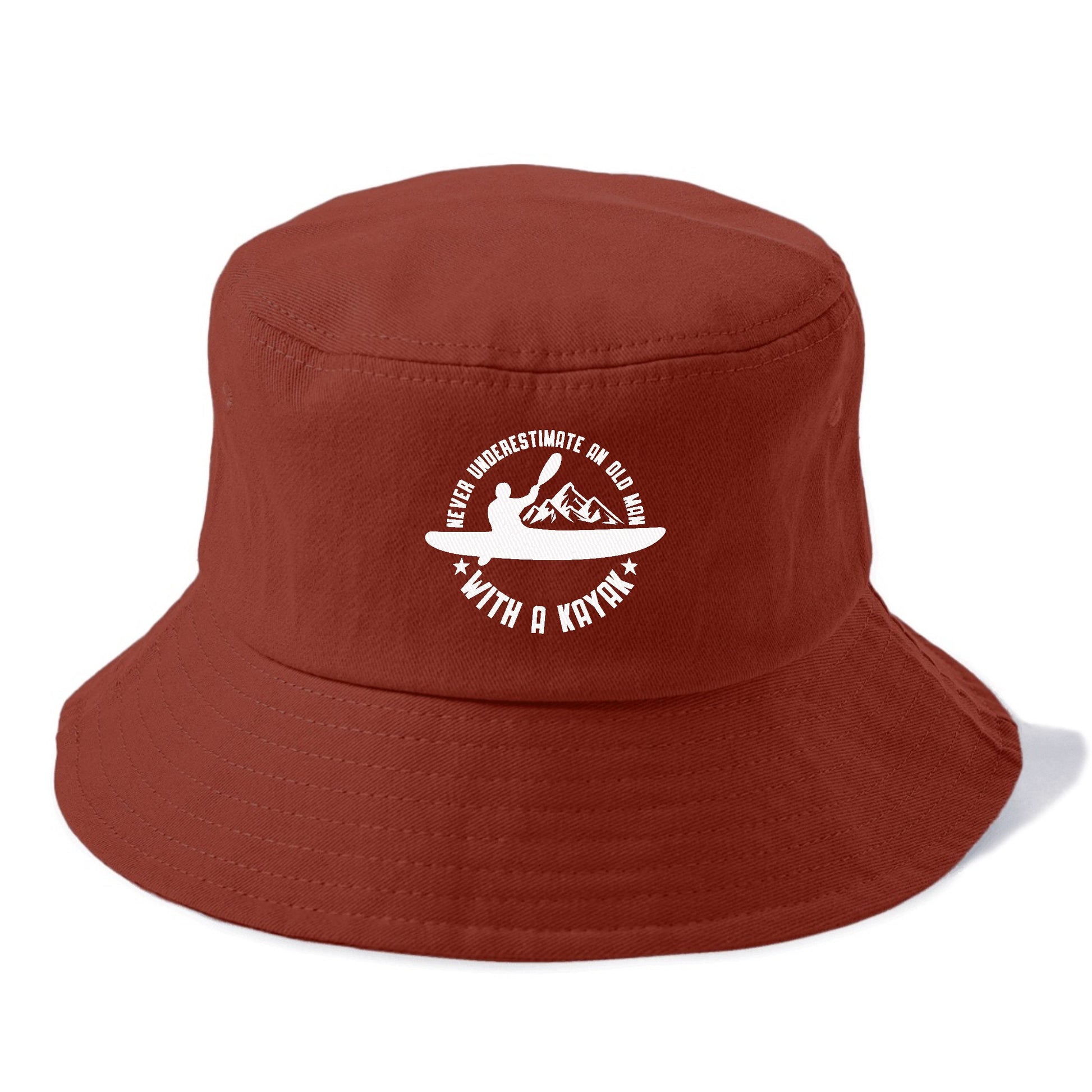 Never Underestimate An Old Man With A Kayak Vintage Bucket Hat – Pandaize