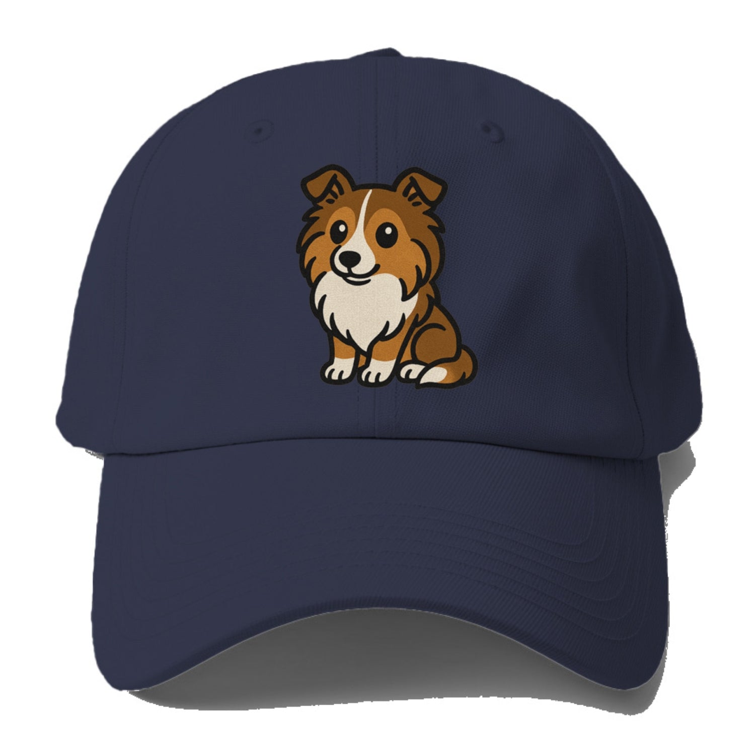 shetland sheepdog sable and white sitting pose portrait design Hat
