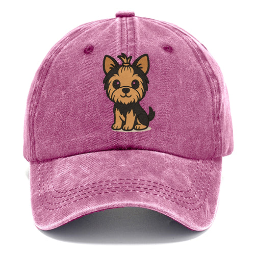 Yorkshire Terrier Brown And Black With Top Knot Portrait Design Classic Cap