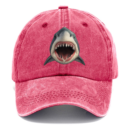 stylized shark maw ready to bite Hat