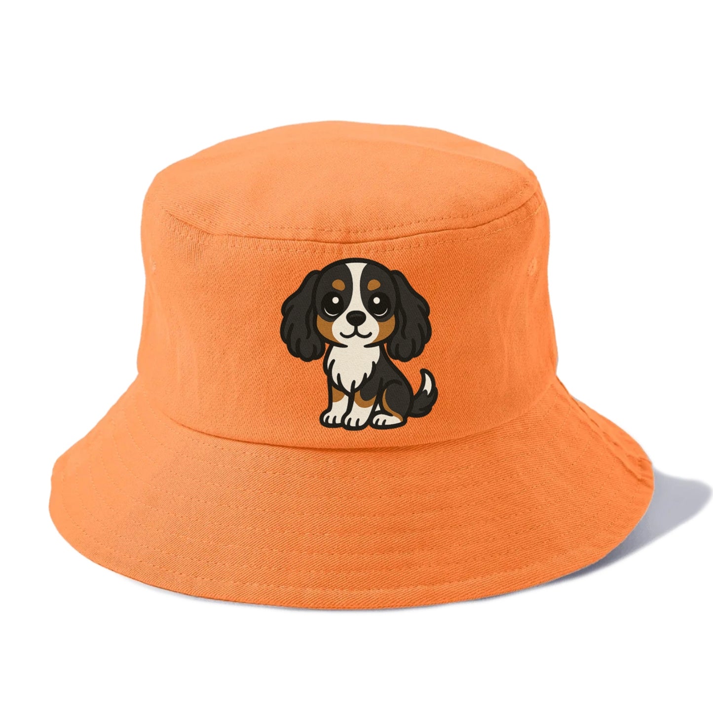 cavalier king charles spaniel tricolor sitting pose portrait design Hat