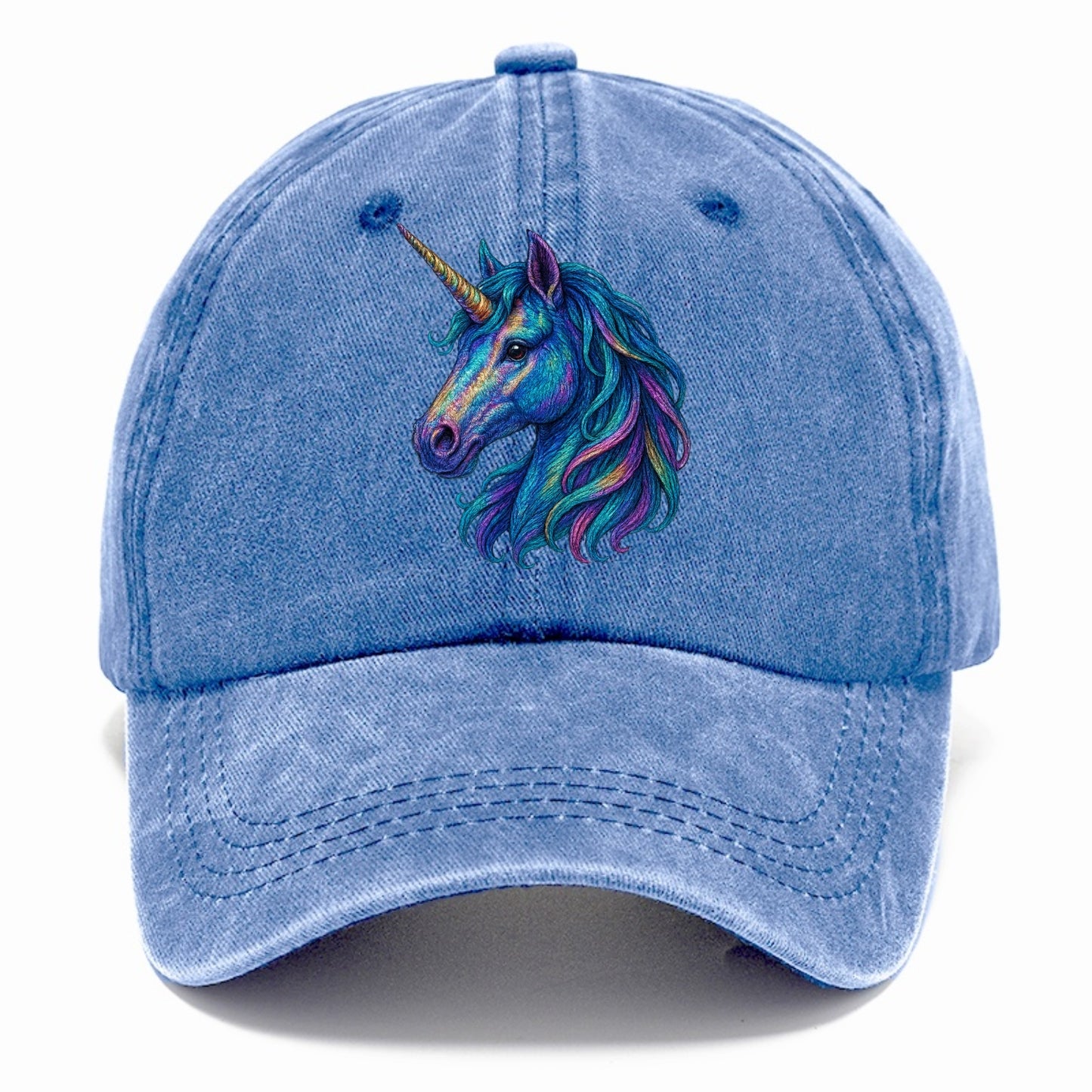 rainbow unicorn head artistic illustration Hat