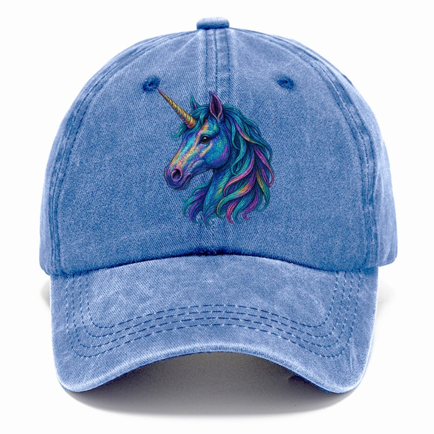 rainbow unicorn head artistic illustration Hat