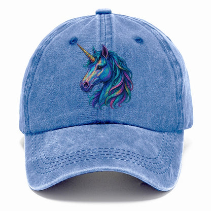 rainbow unicorn head artistic illustration Hat