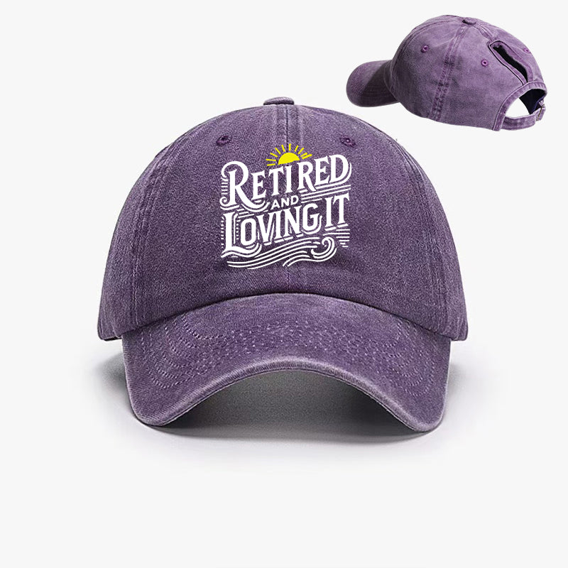 Gorra de béisbol con cola de caballo jubilada y encantada para mujer en primavera y verano