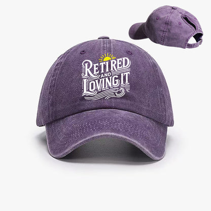 Gorra de béisbol con cola de caballo jubilada y encantada para mujer en primavera y verano