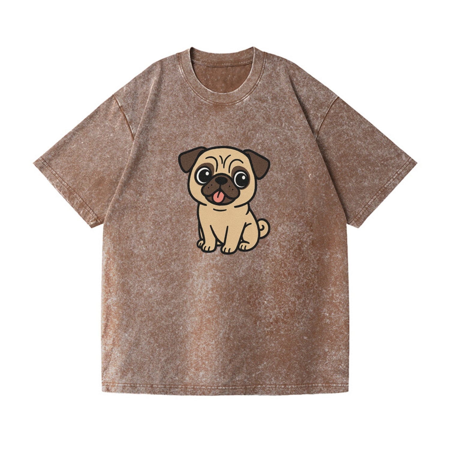pug tilted head with tongue out portrait design Hat