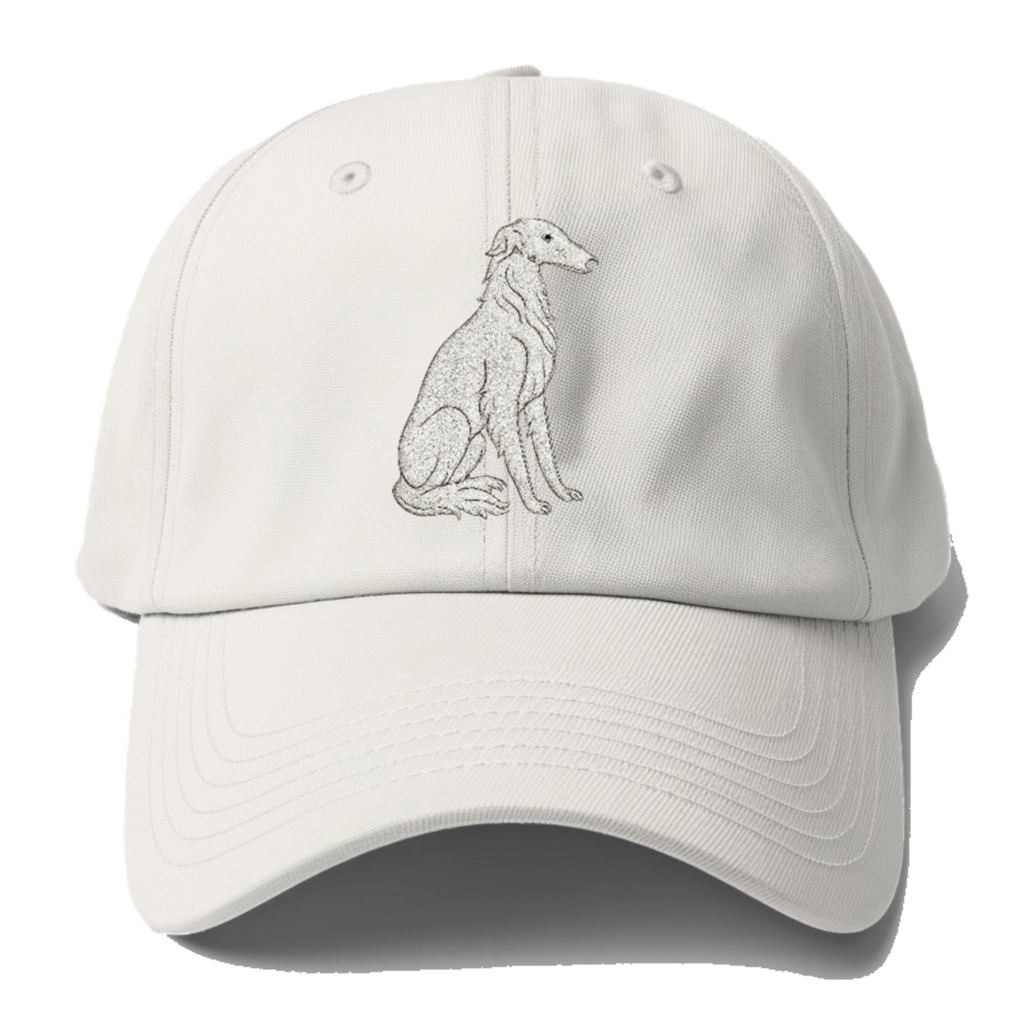 Borzoi White Sitting Pose Hat