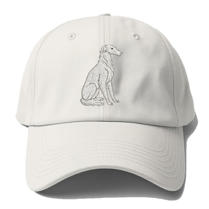 Borzoi White Sitting Pose Hat