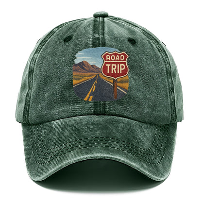 american road trip scenic embroidery Hat