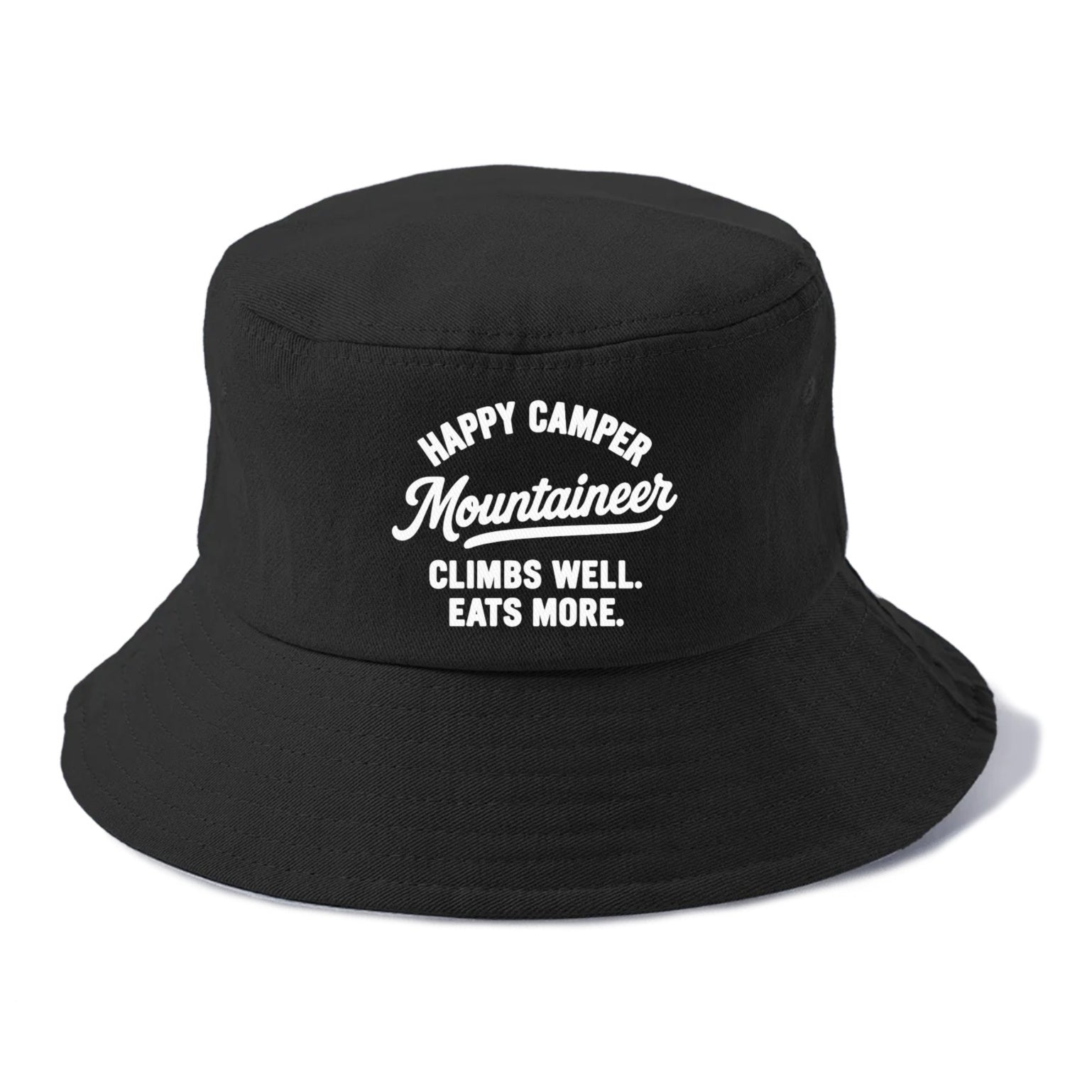happy camper mountaineer climbing eating Hat