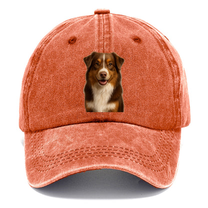 red tri australian shepherd portrait design Hat