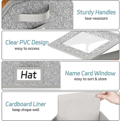 Foldable Baseball Hat Storage Box with Clear Window – Large Capacity Dust-Proof Organizer for Caps