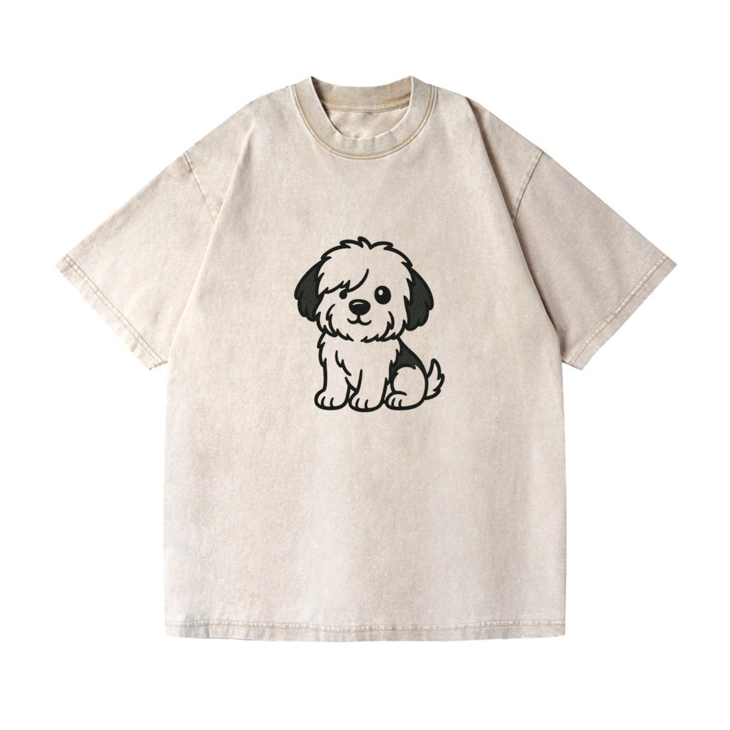 old english sheepdog black and white fluffy sitting pose portrait design Hat