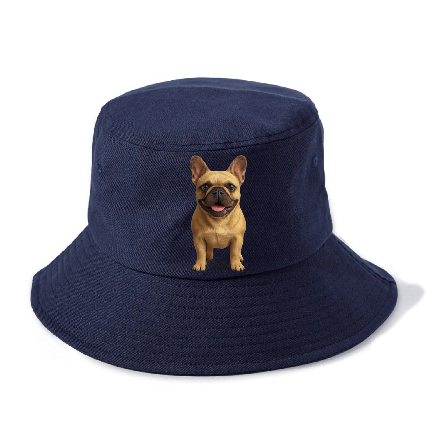 smiling french bulldog portrait hat design Hat