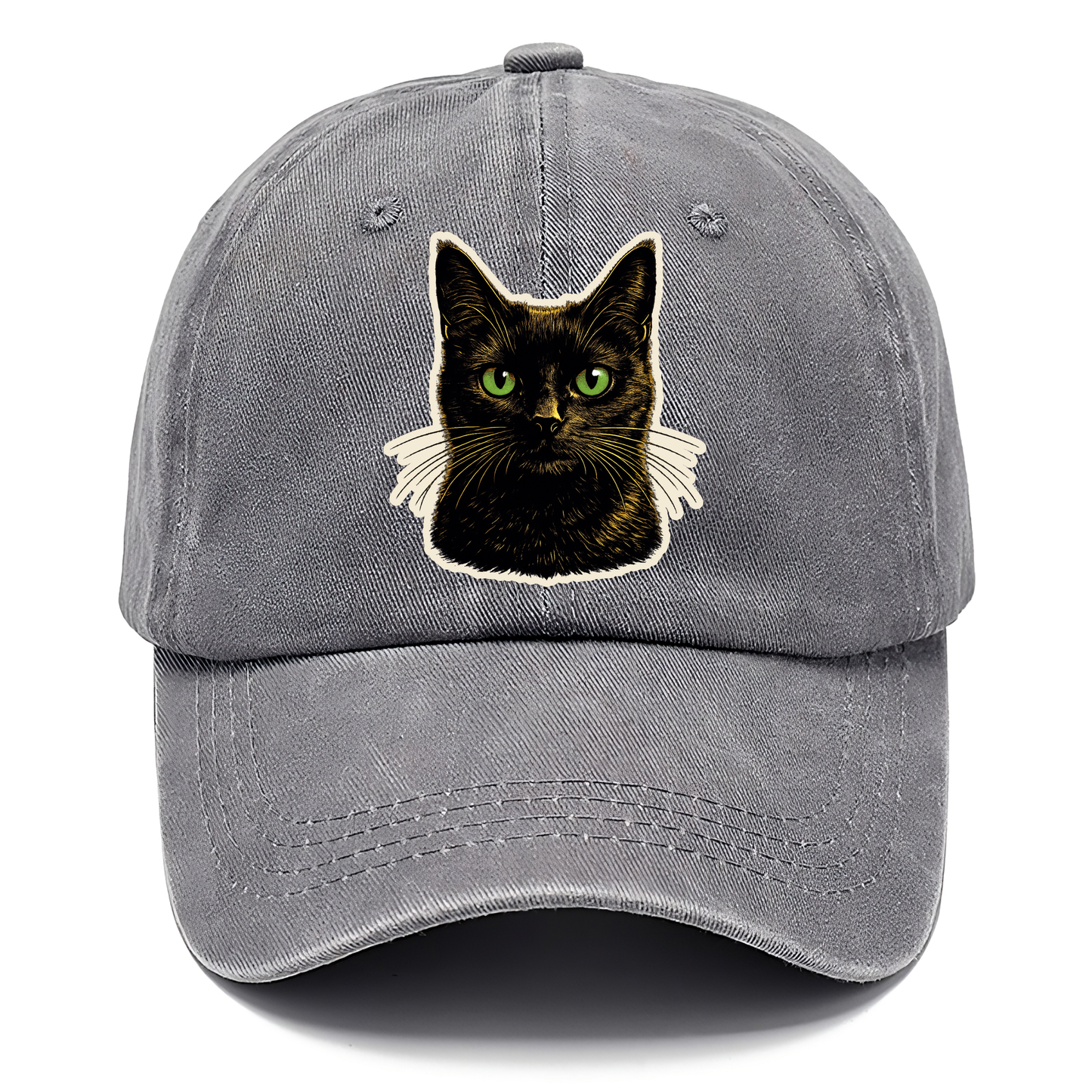 Green Eyed Black Cat Classic Cap