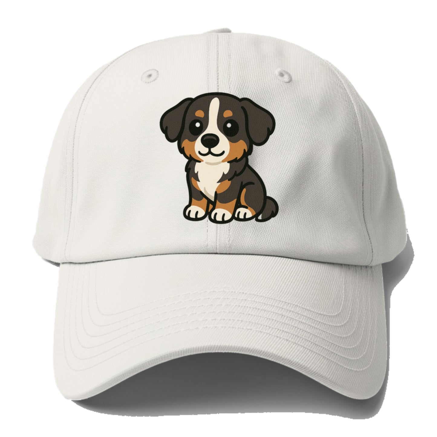 bernese mountain dog tricolor sitting pose portrait design Hat