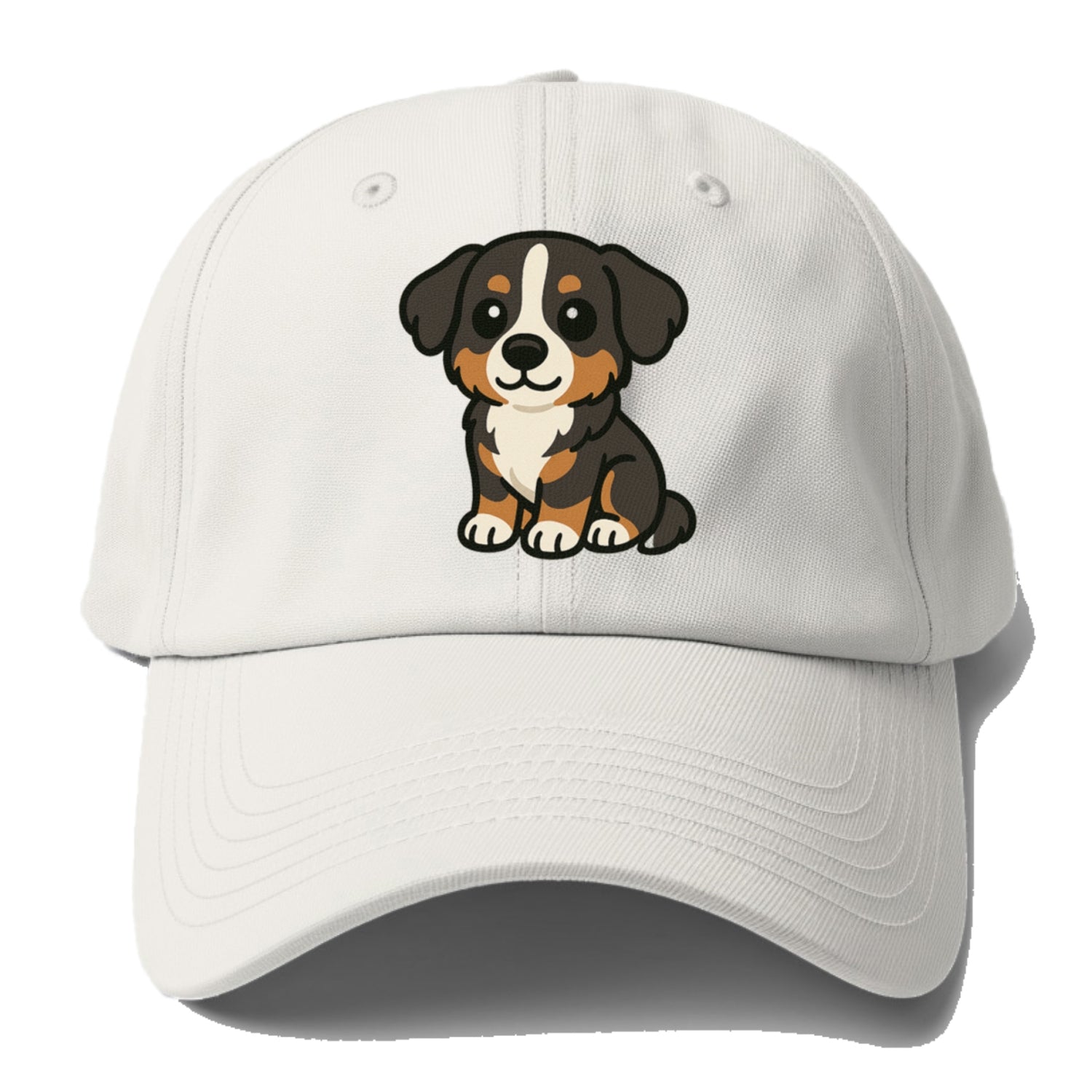 bernese mountain dog tricolor sitting pose portrait design Hat