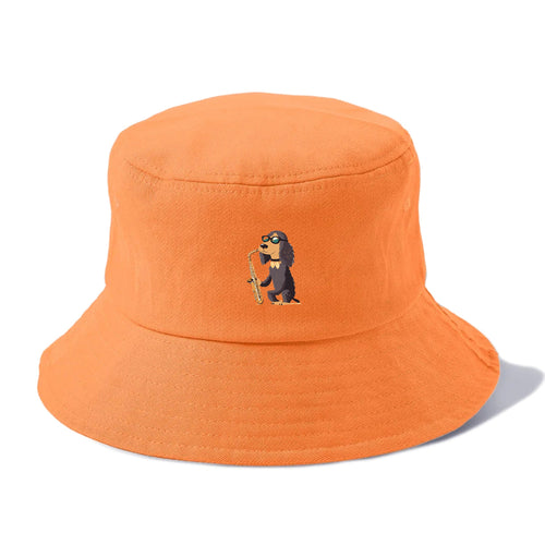 Dog Playing Saxophone Bucket Hat