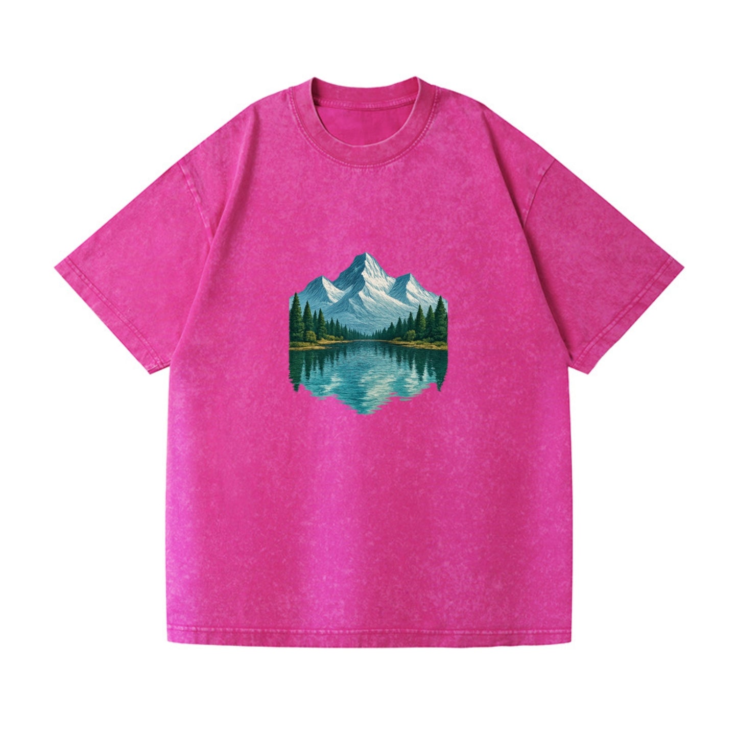 snowy mountain lake reflection design Hat