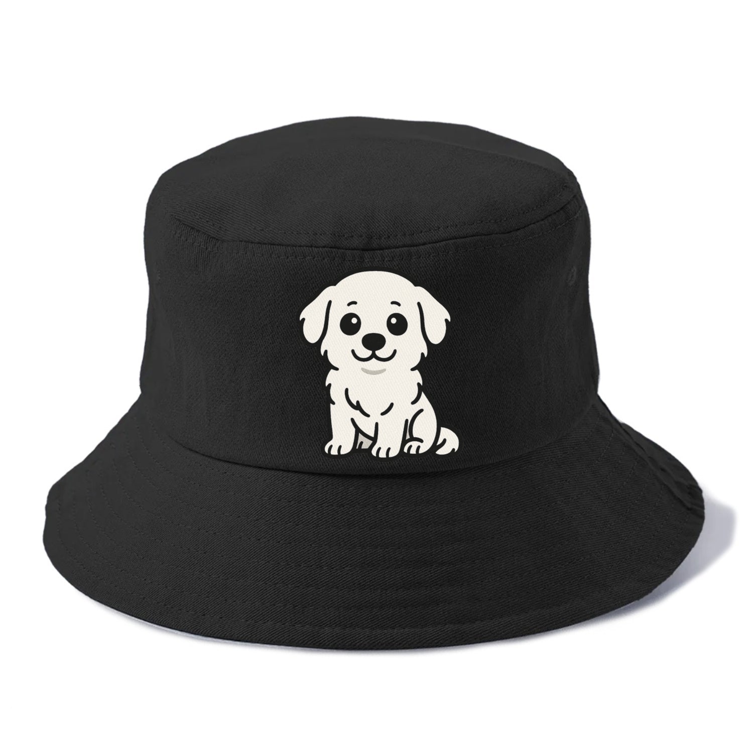 Great Pyrenees White Fluffy Sitting Pose Portrait Design Hat