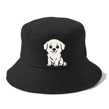 Great Pyrenees White Fluffy Sitting Pose Portrait Design Hat