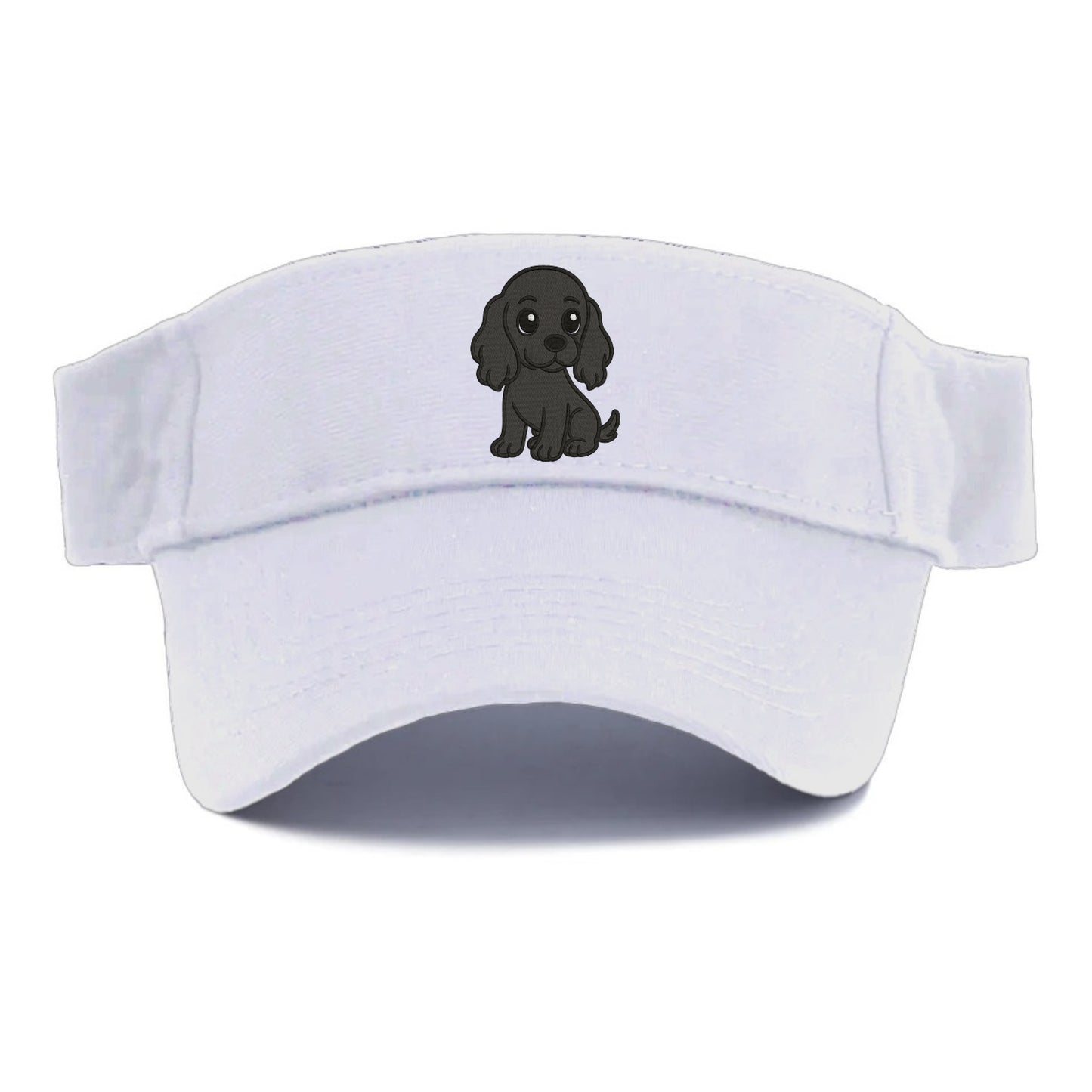 cocker spaniel black sitting pose with long ears portrait design Hat