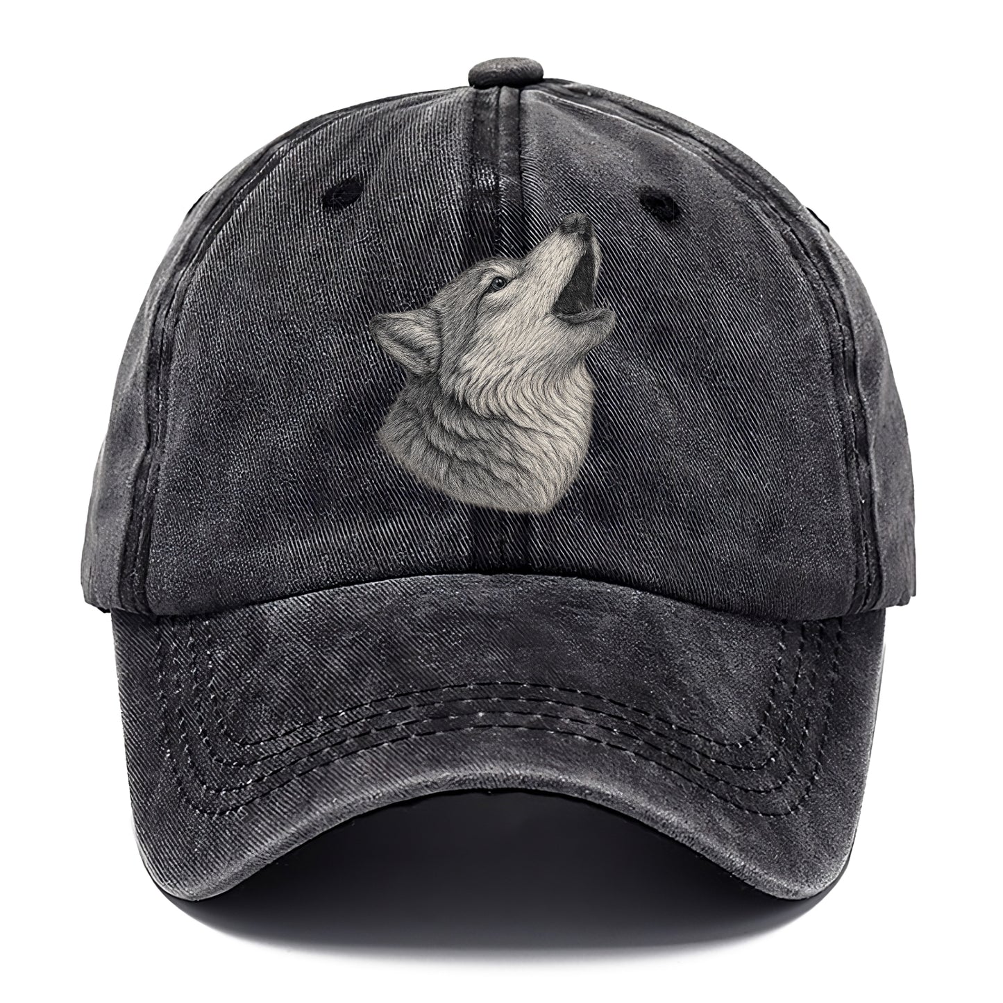 wolf howling portrait Hat