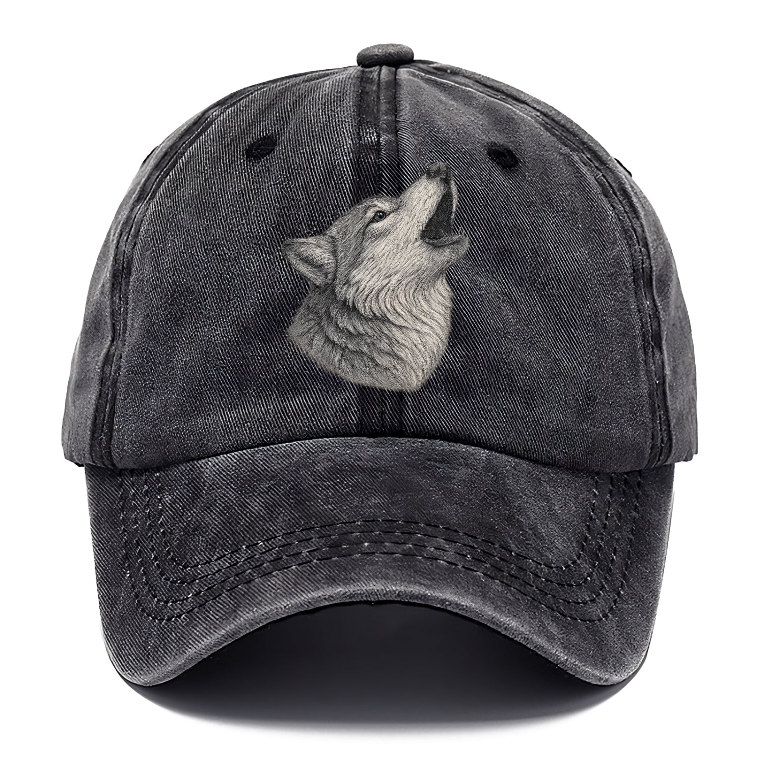 wolf howling portrait Hat