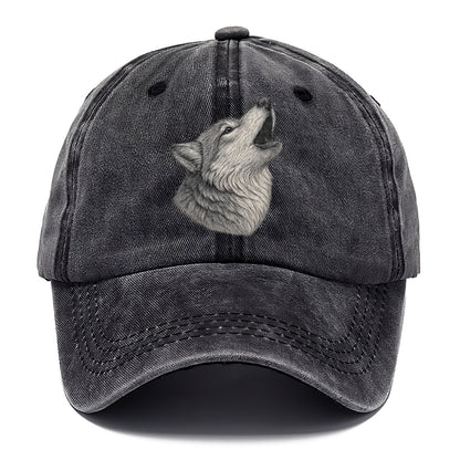 wolf howling portrait Hat