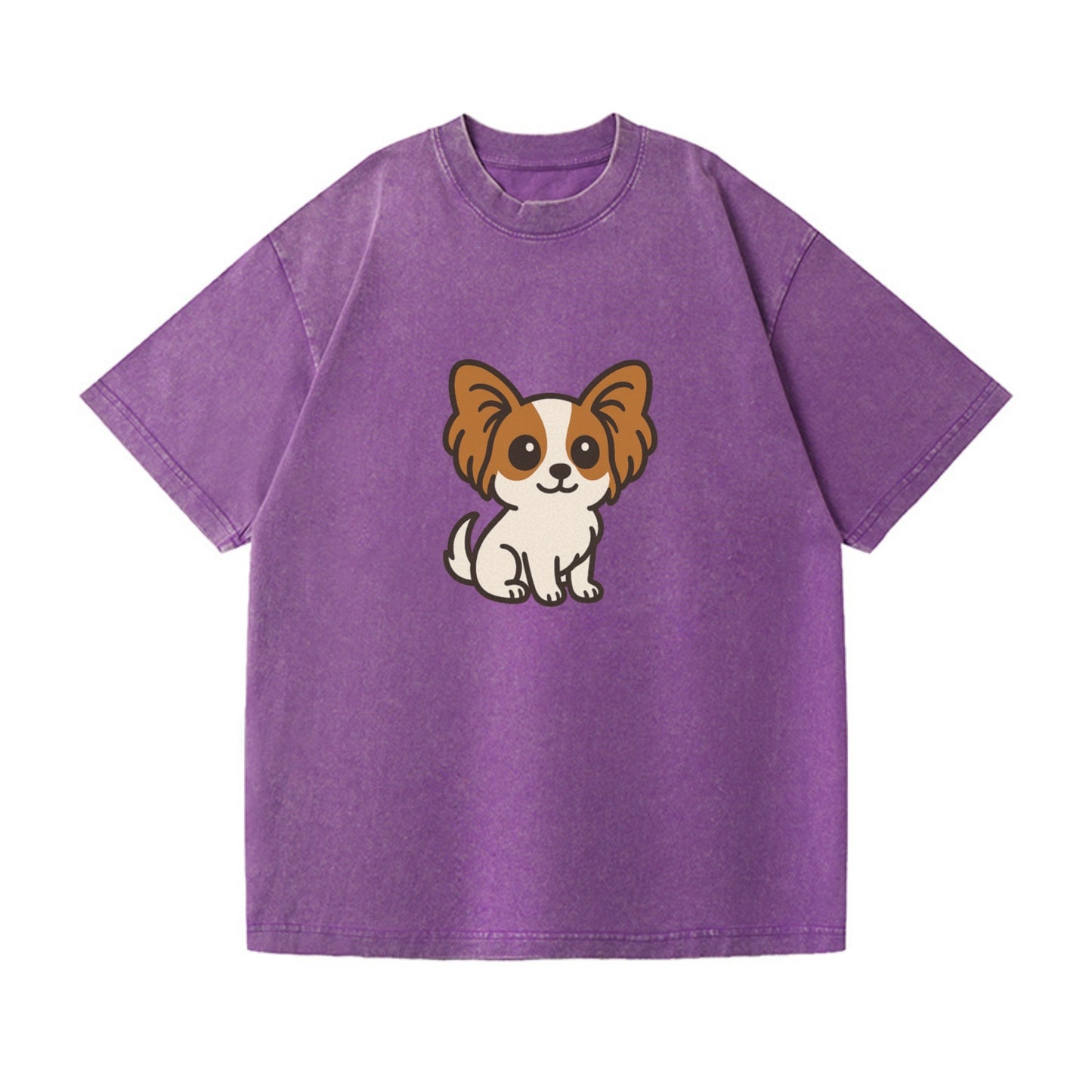 papillon white with brown ears sitting pose portrait design Hat