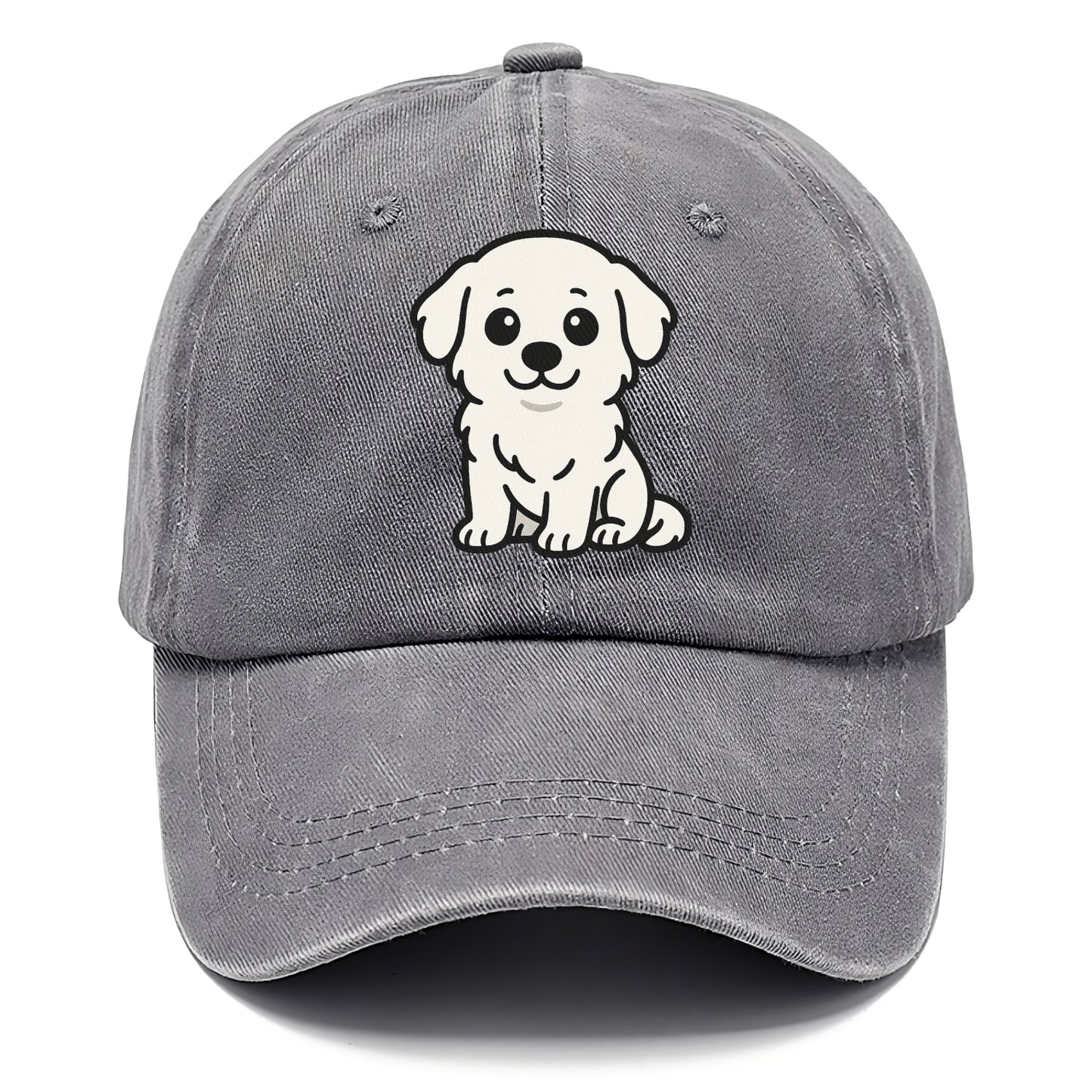 Great Pyrenees White Fluffy Sitting Pose Portrait Design Hat