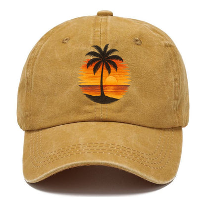 sunset palms paradise Hat