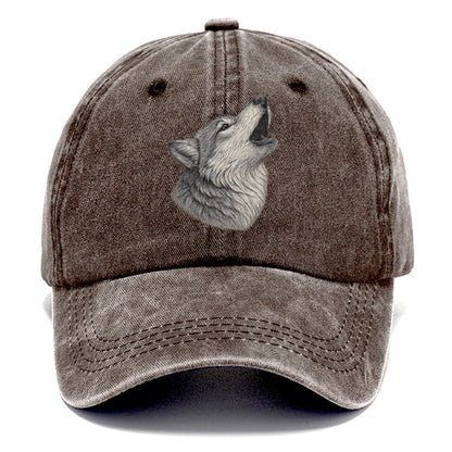 wolf howling portrait Hat