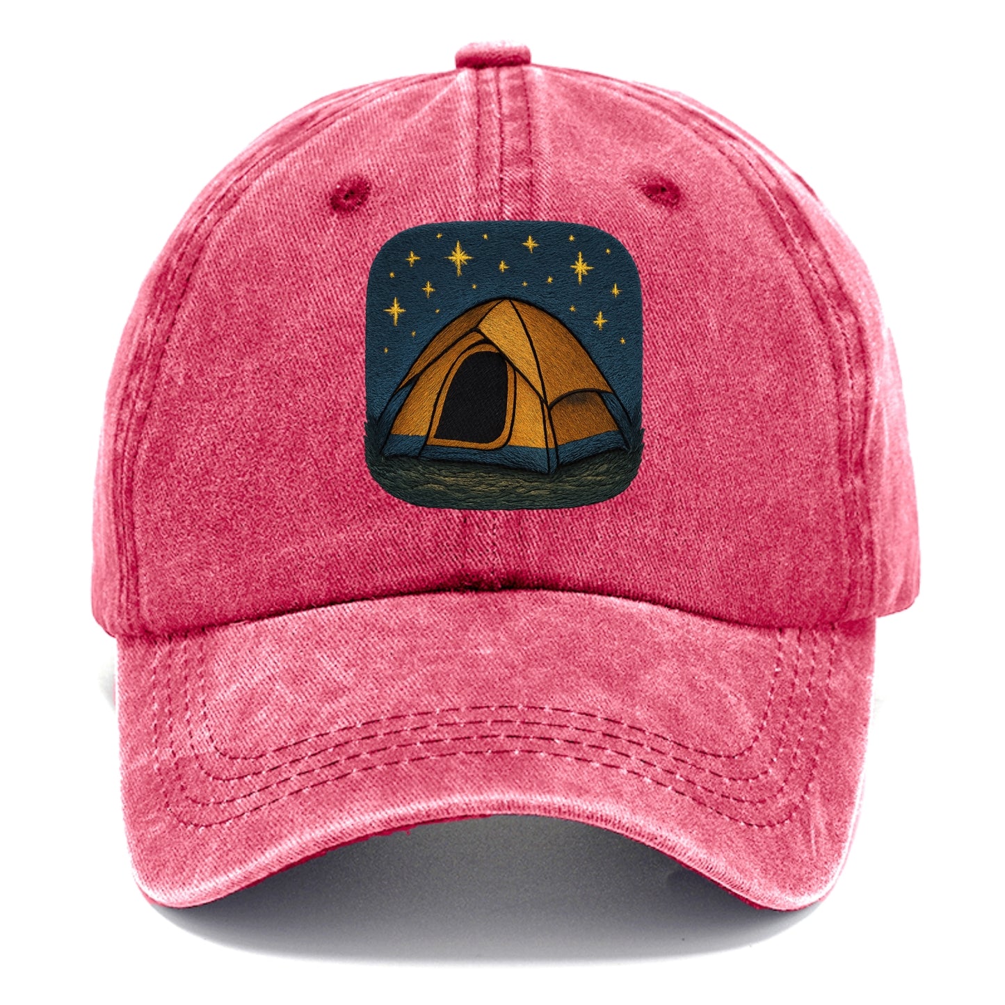 starlit tent under night sky Hat