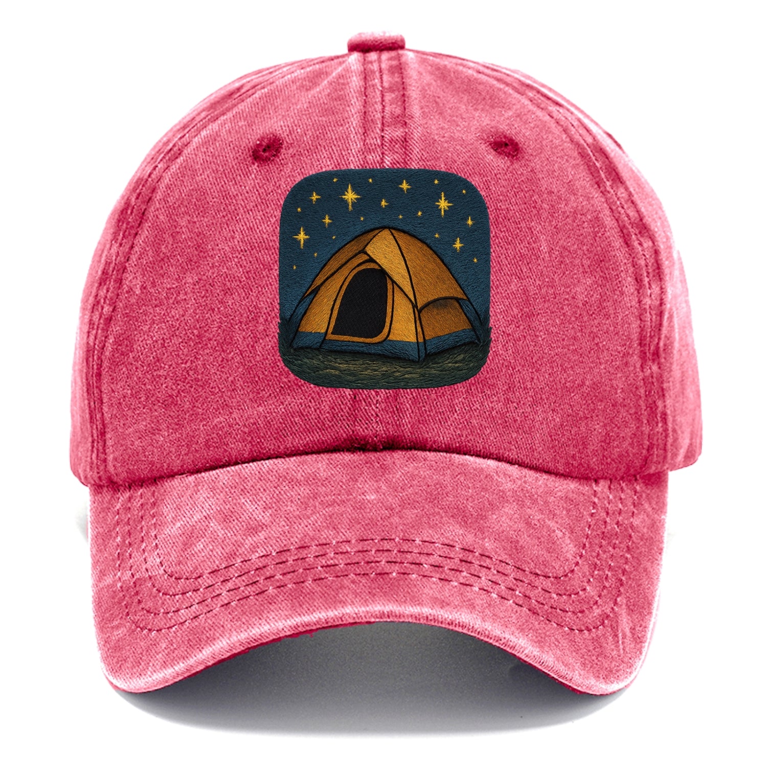 starlit tent under night sky Hat