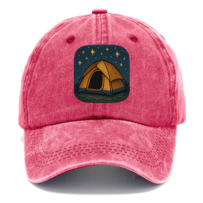starlit tent under night sky Hat
