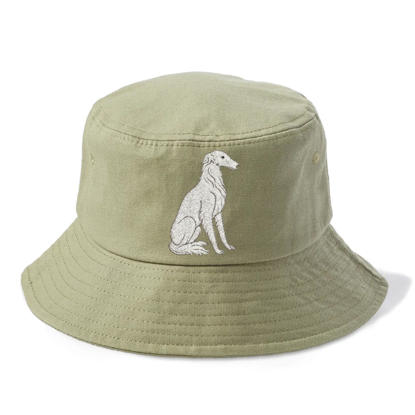 Borzoi White Sitting Pose Hat