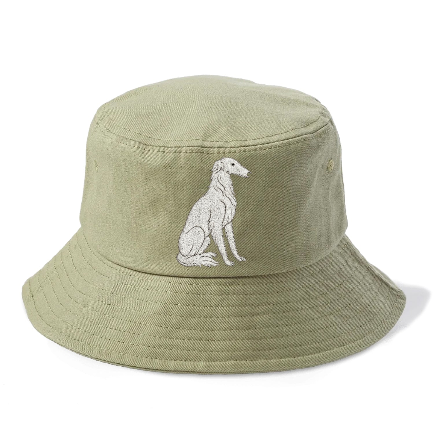 Borzoi White Sitting Pose Hat