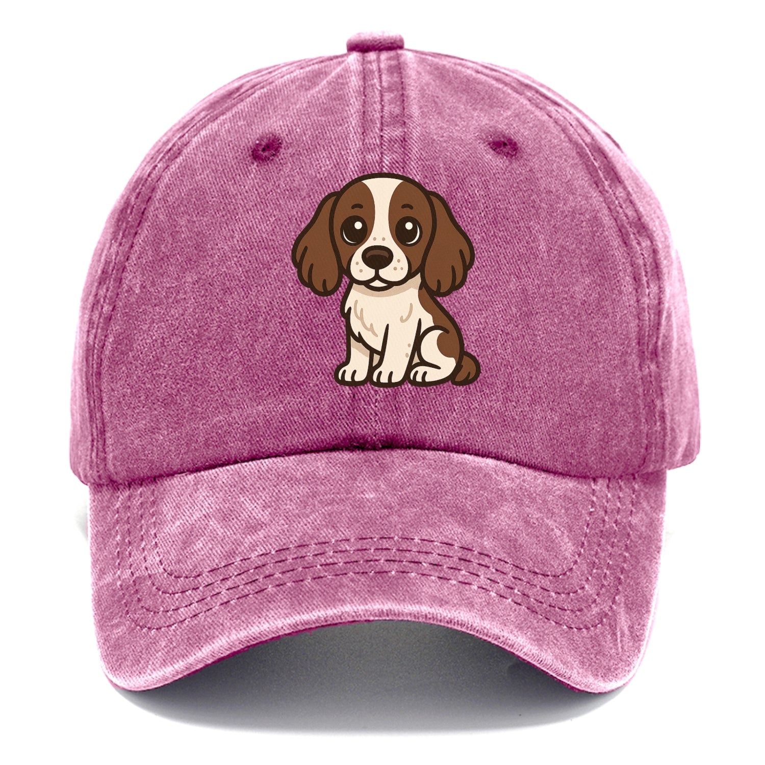 english springer spaniel liver and white sitting pose portrait design Hat