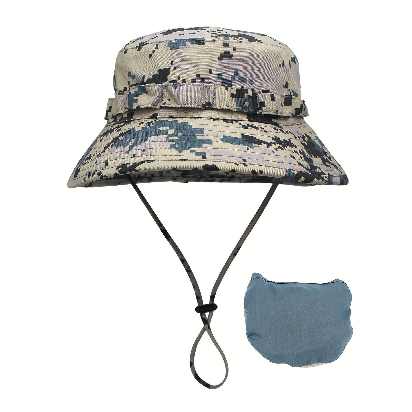 Sombrero de cubo de camuflaje para hombre, sombrero de ala ancha con protección solar, sombrero de pescador de simulación de jungla, sombrero de Montañismo para pesca al aire libre