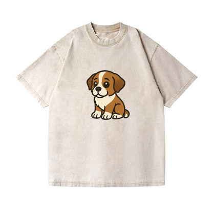 saint bernard brown and white sitting pose with gentle expression portrait design Hat