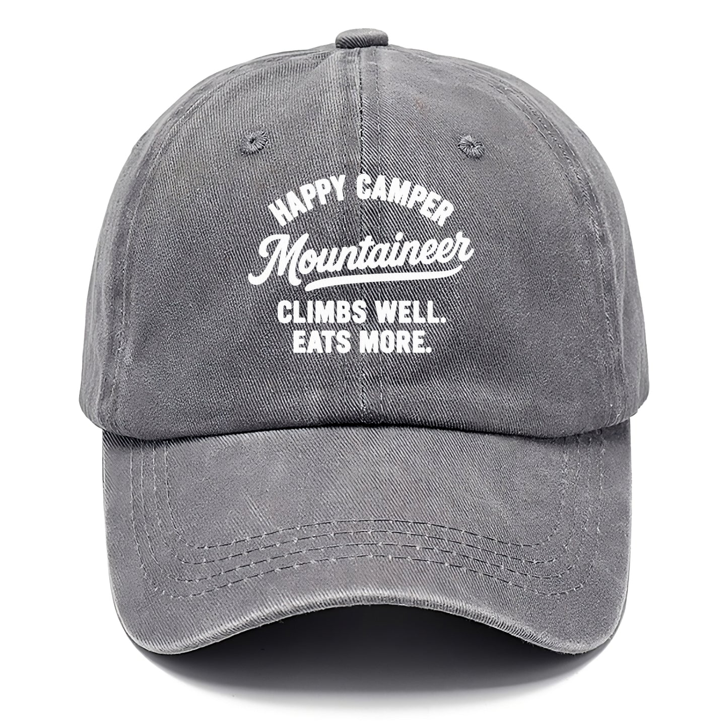 happy camper mountaineer climbing eating Hat