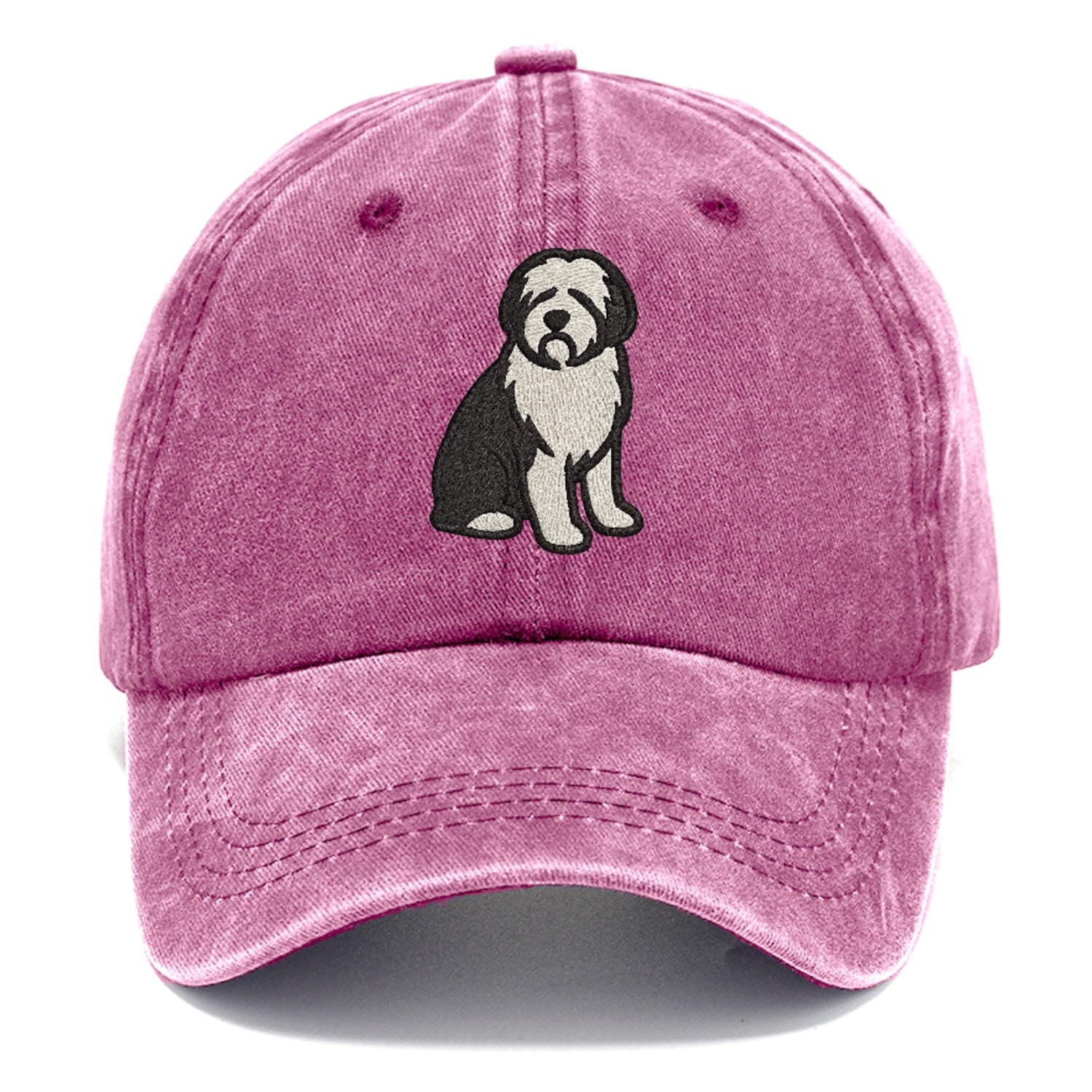 Old English Sheepdog Black And White Pose Hat